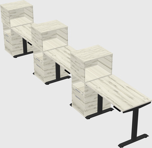 Height-adjustable desk - grade 3 w/cabinet