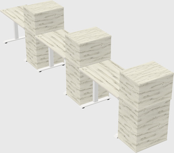 Height-adjustable desk - grade 3 w/cabinet