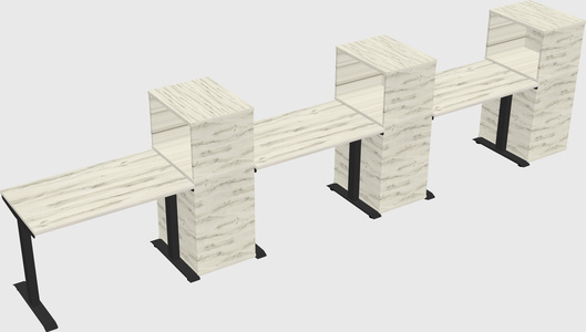 Height-adjustable desk - grade 3 w/cabinet