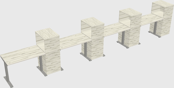 Height-adjustable desk - grade 3 w/cabinet