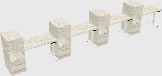 Height-adjustable desk - grade 3 w/cabinet