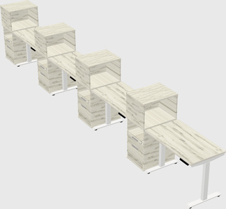 Height-adjustable desk - grade 3 w/cabinet