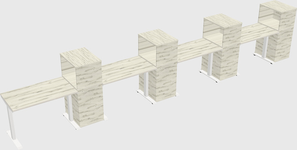 Height-adjustable desk - grade 3 w/cabinet