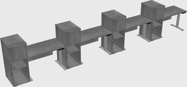 Height-adjustable desk - grade 3 w/cabinet