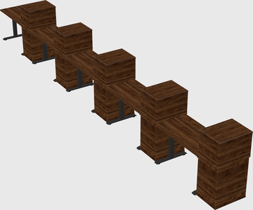 Height-adjustable desk - grade 3 w/cabinet
