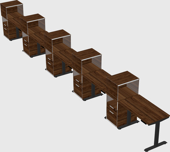 Height-adjustable desk - grade 3 w/cabinet