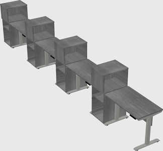Height-adjustable desk - grade 3 w/cabinet