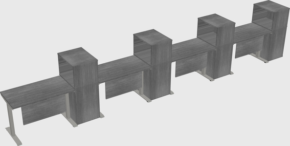 Height-adjustable desk - grade 3 w/cabinet