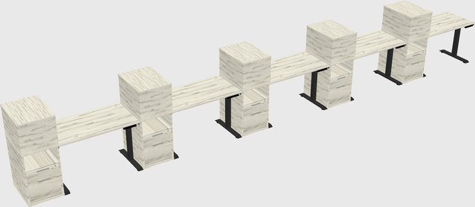 Height-adjustable desk - grade 3 w/cabinet