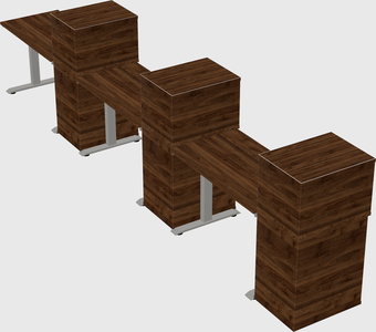 Height-adjustable desk - grade 3 w/cabinet