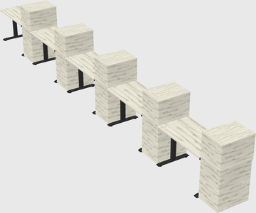 Height-adjustable desk - grade 3 w/cabinet