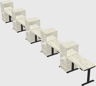 Height-adjustable desk - grade 3 w/cabinet