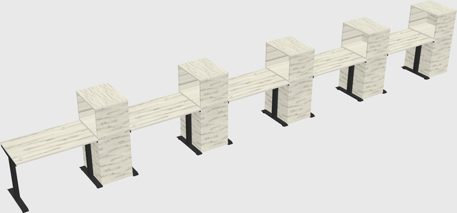 Height-adjustable desk - grade 3 w/cabinet