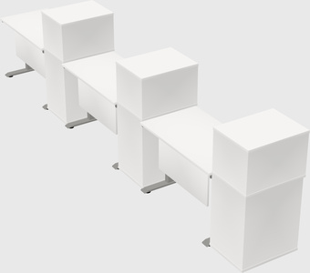 Height-adjustable desk - grade 3 w/cabinet