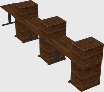 Height-adjustable desk - grade 3 w/cabinet