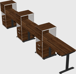 Height-adjustable desk - grade 3 w/cabinet