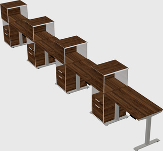 Height-adjustable desk - grade 3 w/cabinet