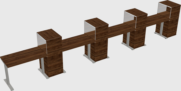 Height-adjustable desk - grade 3 w/cabinet