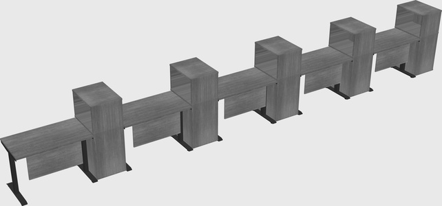 Height-adjustable desk - grade 3 w/cabinet