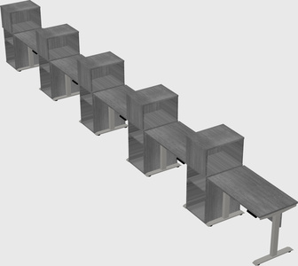 Height-adjustable desk - grade 3 w/cabinet