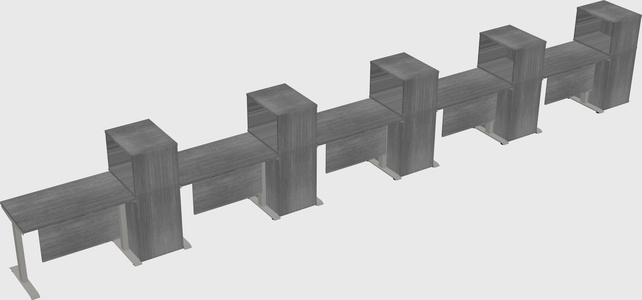 Height-adjustable desk - grade 3 w/cabinet