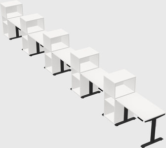 Height-adjustable desk - grade 3 w/cabinet