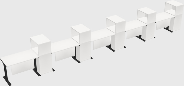 Height-adjustable desk - grade 3 w/cabinet