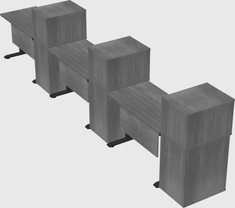 Height-adjustable desk - grade 3 w/cabinet