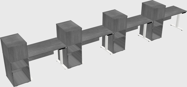 Height-adjustable desk - grade 3 w/cabinet