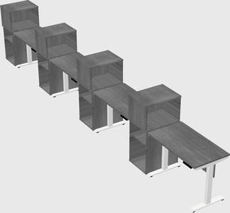 Height-adjustable desk - grade 3 w/cabinet