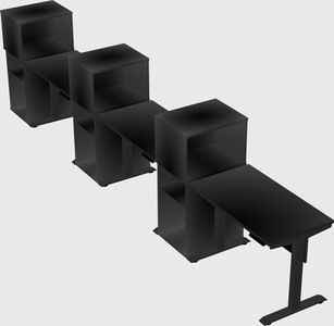 Height-adjustable desk - grade 3 w/cabinet