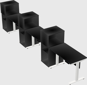 Height-adjustable desk - grade 3 w/cabinet