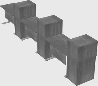 Height-adjustable desk - grade 3 w/cabinet