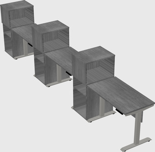 Height-adjustable desk - grade 3 w/cabinet