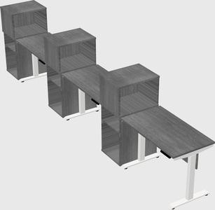 Height-adjustable desk - grade 3 w/cabinet
