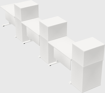 Height-adjustable desk - grade 3 w/cabinet