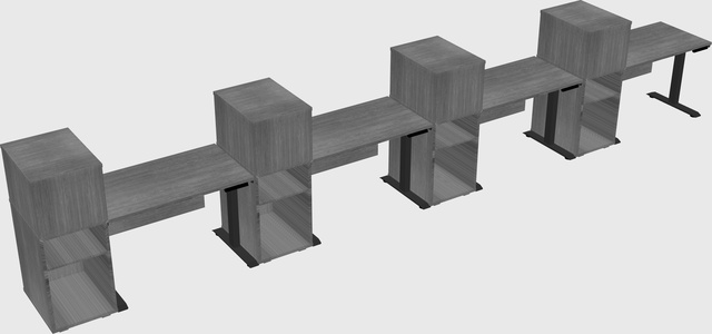 Height-adjustable desk - grade 3 w/cabinet