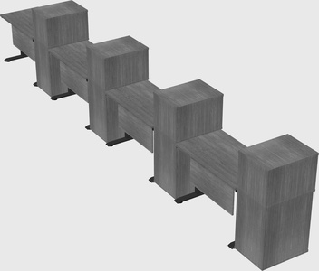 Height-adjustable desk - grade 3 w/cabinet