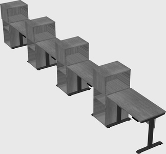 Height-adjustable desk - grade 3 w/cabinet
