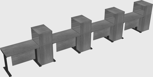 Height-adjustable desk - grade 3 w/cabinet