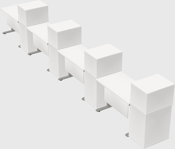 Height-adjustable desk - grade 3 w/cabinet