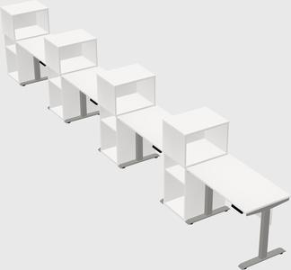 Height-adjustable desk - grade 3 w/cabinet