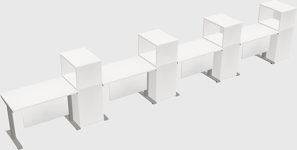 Height-adjustable desk - grade 3 w/cabinet