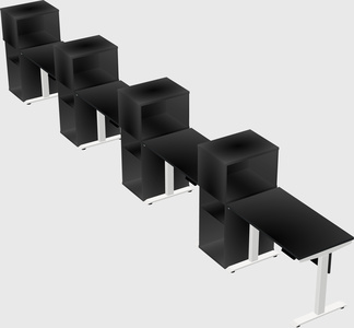 Height-adjustable desk - grade 3 w/cabinet
