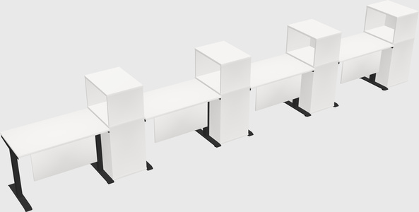 Height-adjustable desk - grade 3 w/cabinet