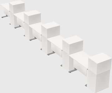 Height-adjustable desk - grade 3 w/cabinet