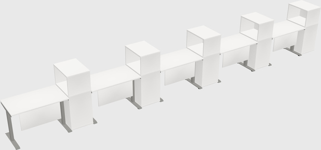 Height-adjustable desk - grade 3 w/cabinet