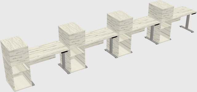 Height-adjustable desk - grade 3 w/cabinet