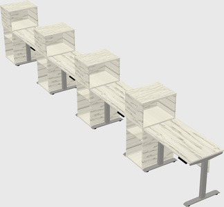 Height-adjustable desk - grade 3 w/cabinet