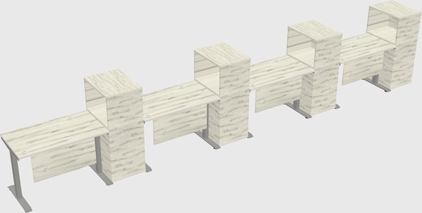 Height-adjustable desk - grade 3 w/cabinet